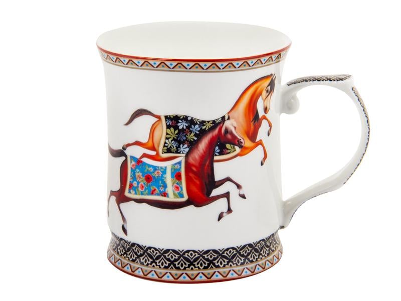 Чашка чайная фарфоровая с блюдцем Lefard Лошади в поле 400 мл (924-873)