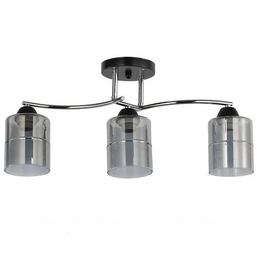Люстра Svet на три лампы Е27 со стеклянными плафонами Дымчатая (SC-9071/3 BK+CR)