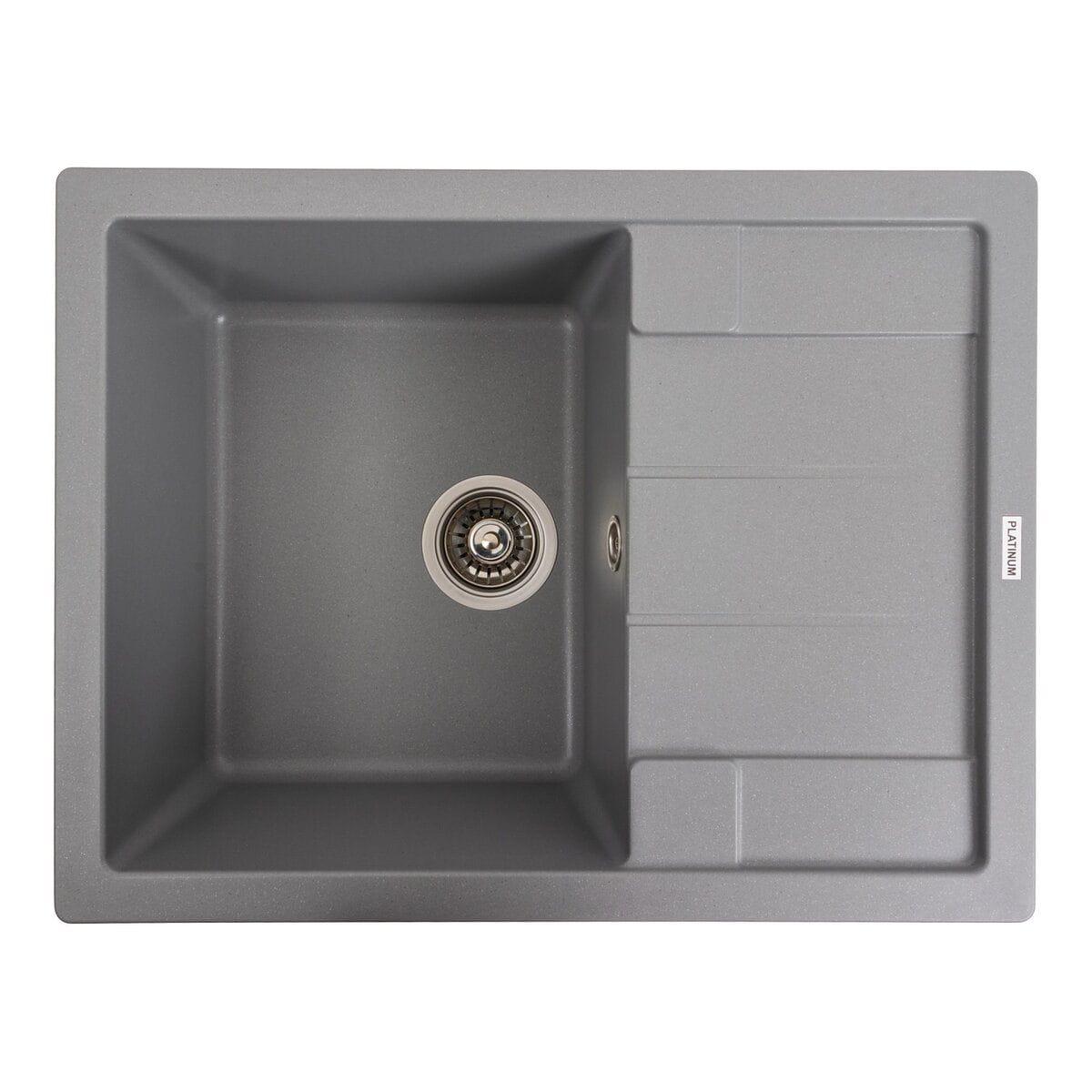 Мойка гранитная Valeso Intenso 650х500 врезная прямоугольная Серый металлик матовый (PLTM-SP000047419)