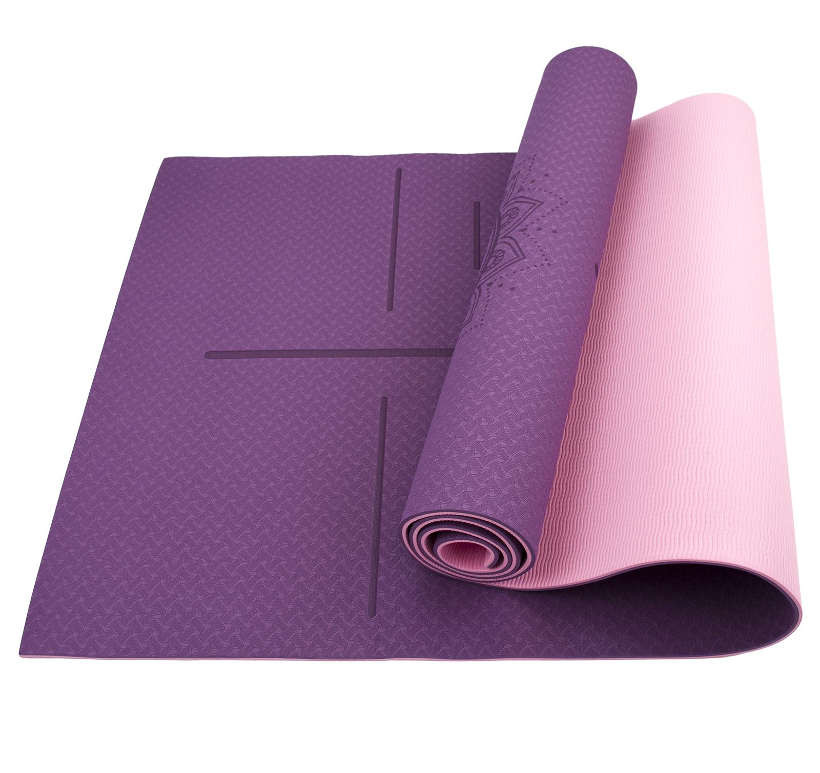 Коврик для йоги и фитнеса Sportcraft TPE 6 мм Plum/Pink (ES0025) Коврик для йоги и фитнеса Sportcraft TPE 6 мм Plum/Pink (ES0025)
