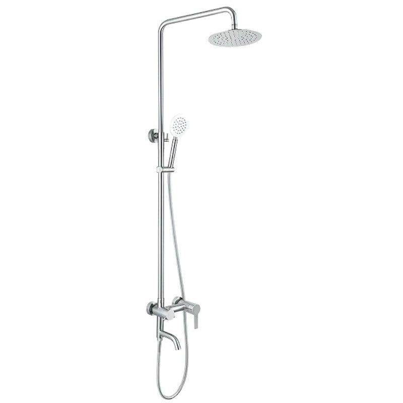 Душевая система Zerix NOX-009-J с изливом нержавеющая сталь Сатин (ZX3263)