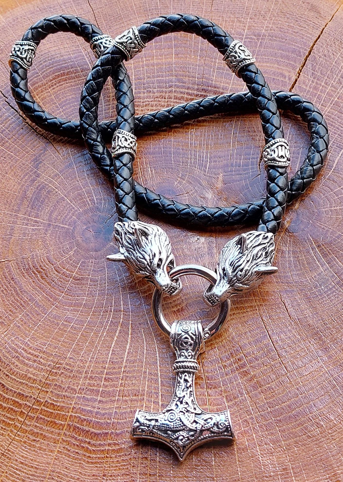 Кольє шнур LITAURS з рунами та кулоном молот Тора (250401) - фото 5 Кольє шнур LITAURS з рунами та кулоном молот Тора (250401) - фото 5