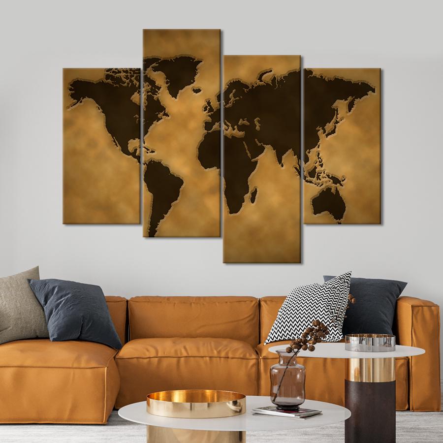 Картина карта Роскошная карта мира 129x90 см (A1343-4)