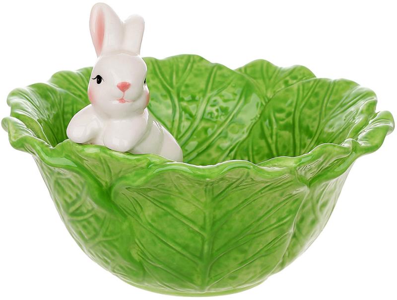 Пиала керамическая зайка в капусте 750 мл