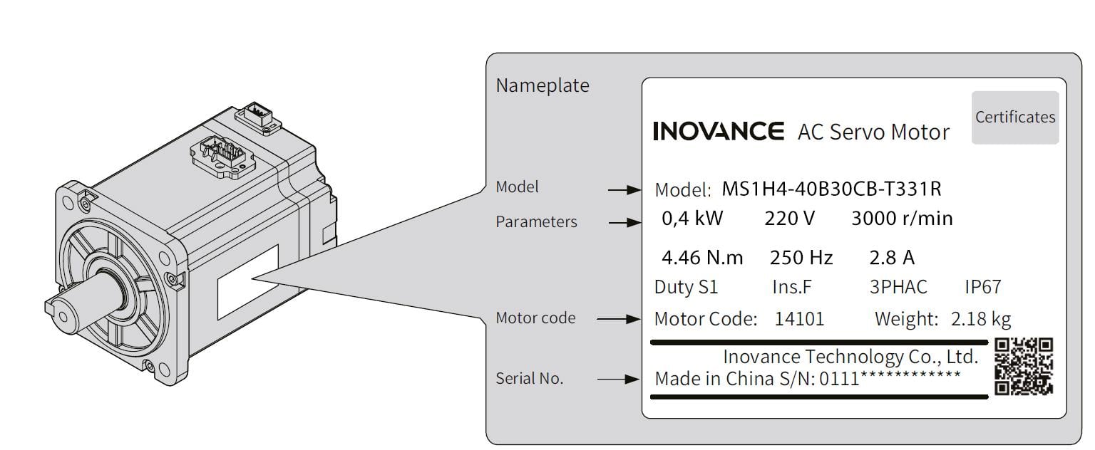 Серводвигун Inovance MS1H4-40B30CB-T331R - фото 3