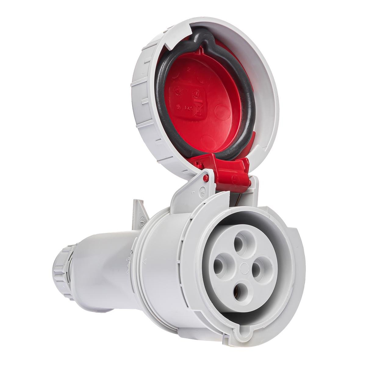 Розетка кабельная IDE 32A 415В 3P+E IP67 силовая Красный (3705)