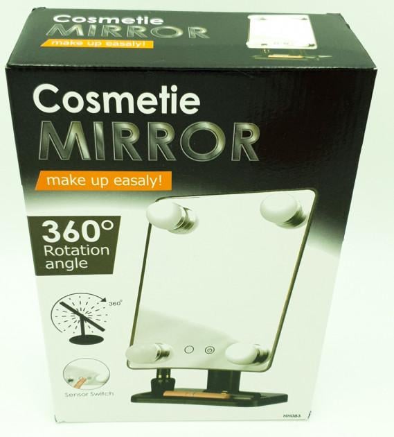 Зеркало для макияжа Cosmetie Mirror HH083 с LED подсветкой на подставке Белый - фото 9