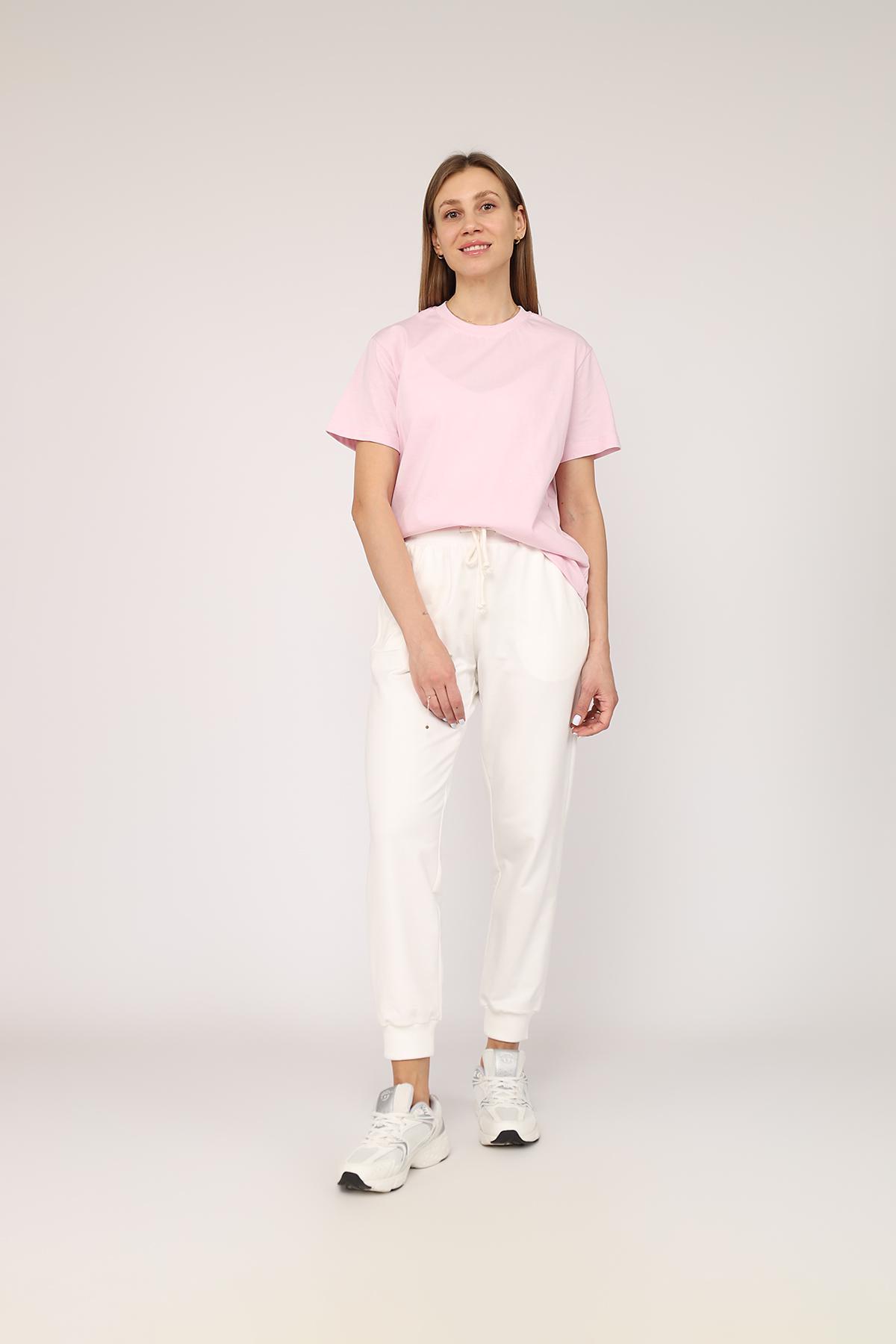 Футболка женская ЦБ-00266489 с коротким рукавом р. 40 Розовый (SKT001036190)