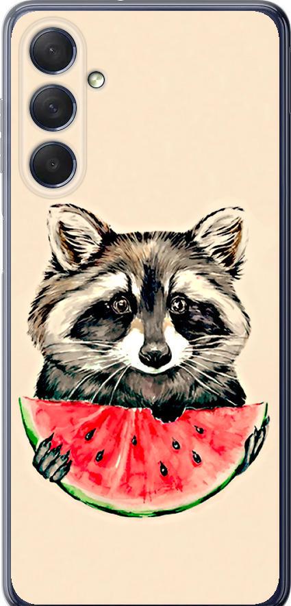Чехол на Samsung Galaxy M54 Енотик с арбузом (4605u-3039-42517)