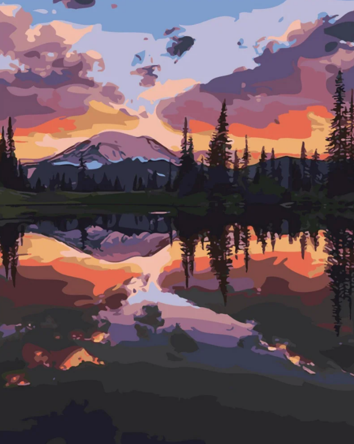 Картина по номерам Strateg Закат в горах 40x50 см (SY6506)