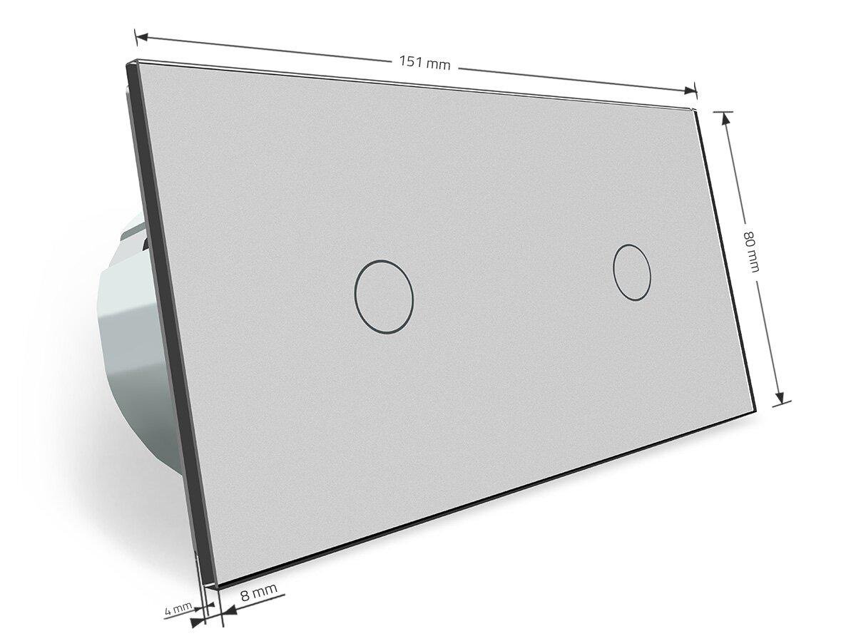 Вимикач Livolo ZigBee розумний сенсорний 2 сенсори 1-1 Сірий (VL-C701Z/C701Z-15) - фото 4