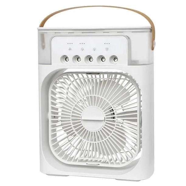 Вентилятор настільний зі зволожувачем повітря Air Cooler Fan з USB та LED підсвіткою Білий (2104618501)