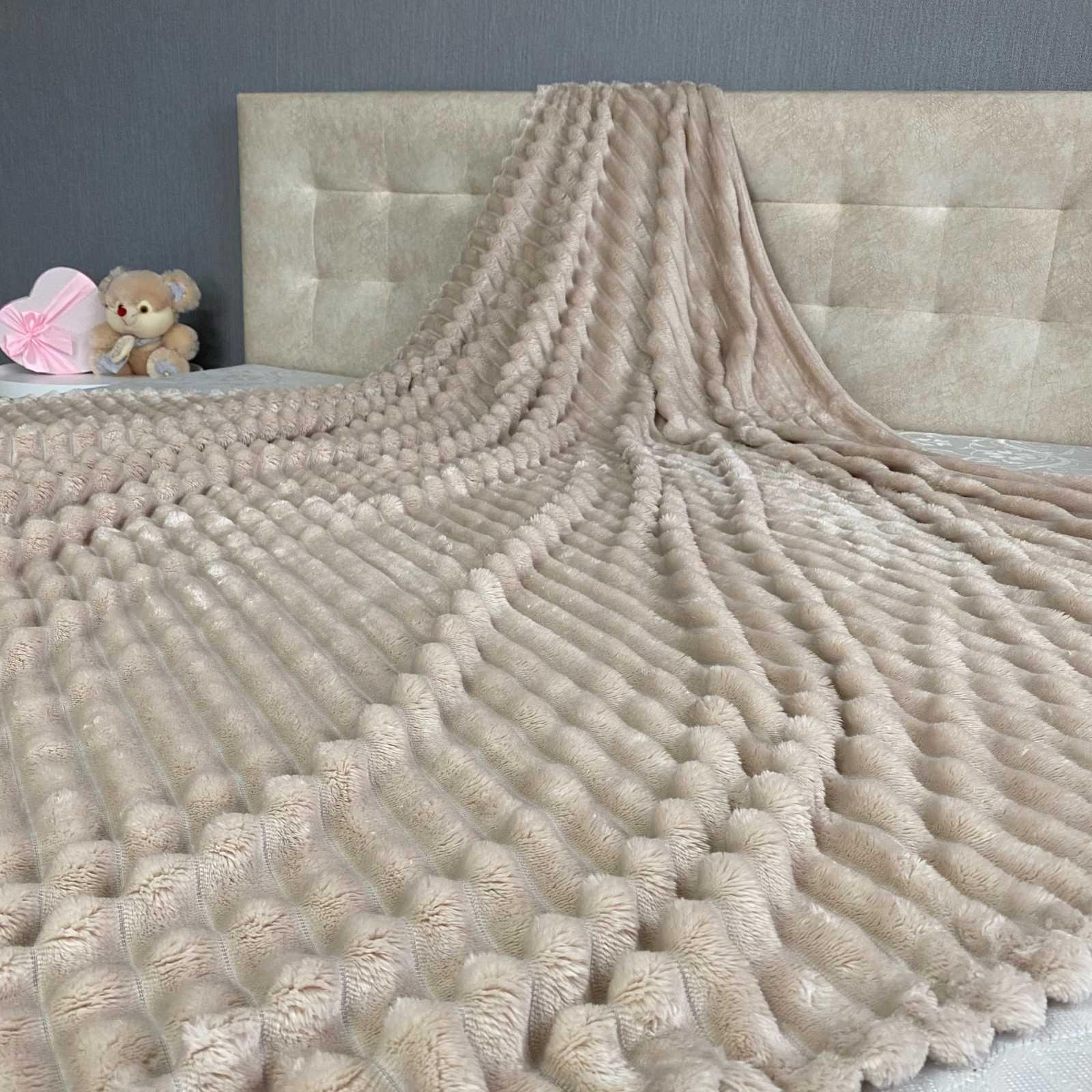 Плед Шарпей Королівський Koloco широка смуга євро 200х220 см (26654770)