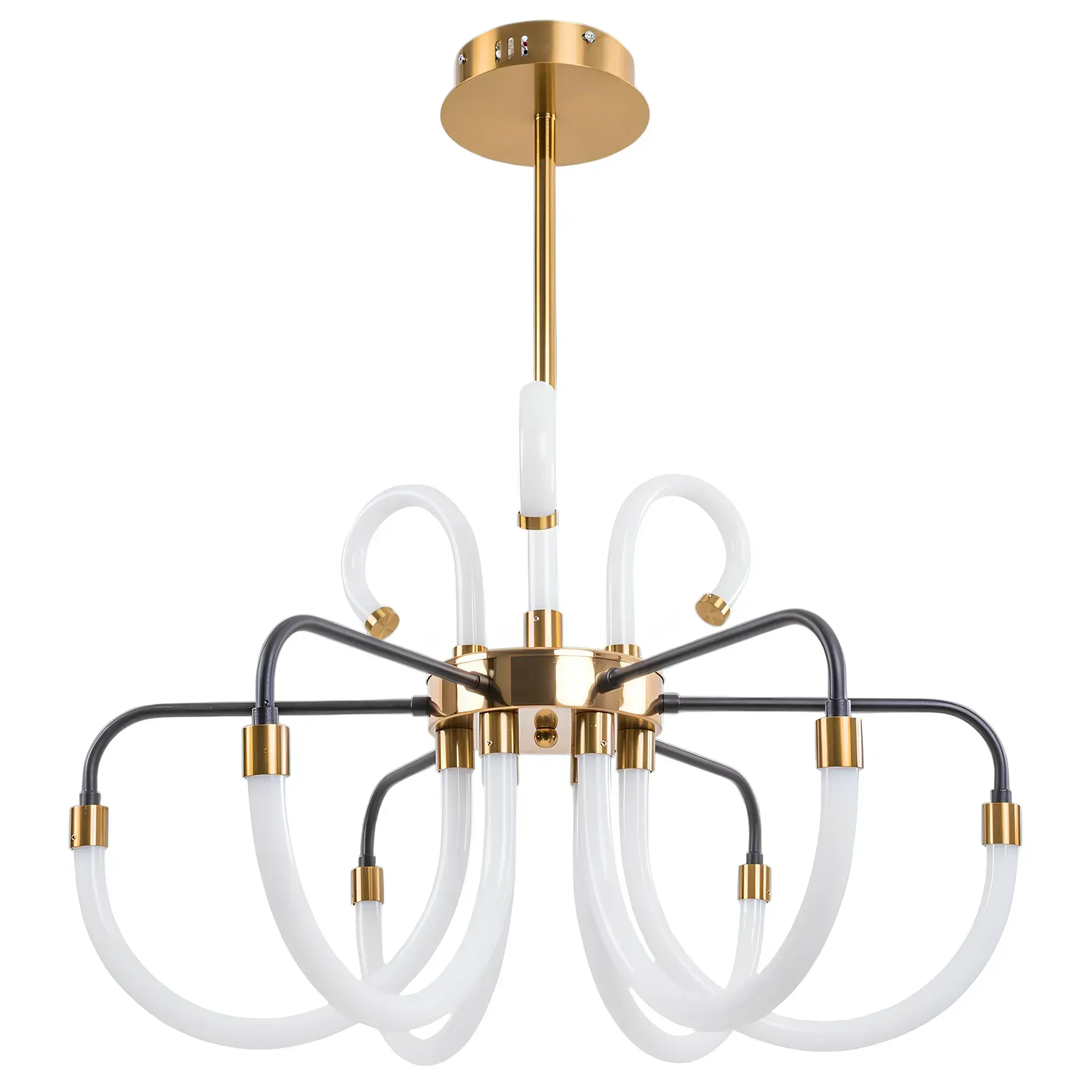 Люстра потолочная светодиодная Sirius N 3909-6 с акриловыми плафонами 3000-6500К IP20 87W Золотой (00000139296)