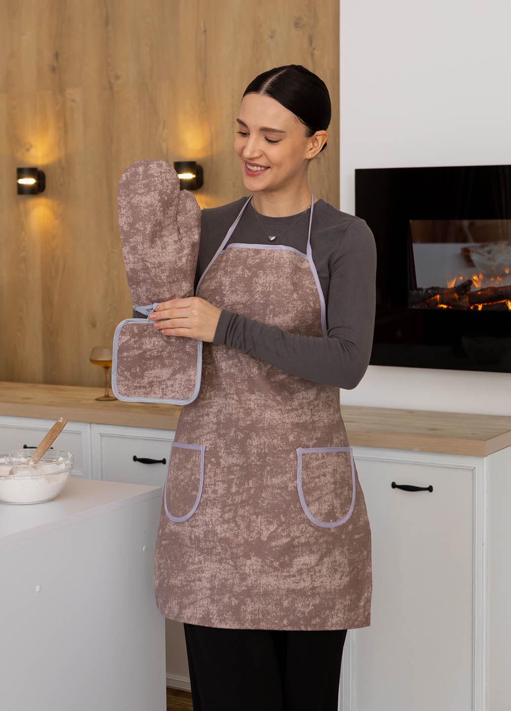 Кухонный набор водоотталкивающий Мрамор розово-коричневый 3 предмета - фото 2 Кухонный набор водоотталкивающий Мрамор розово-коричневый 3 предмета - фото 2