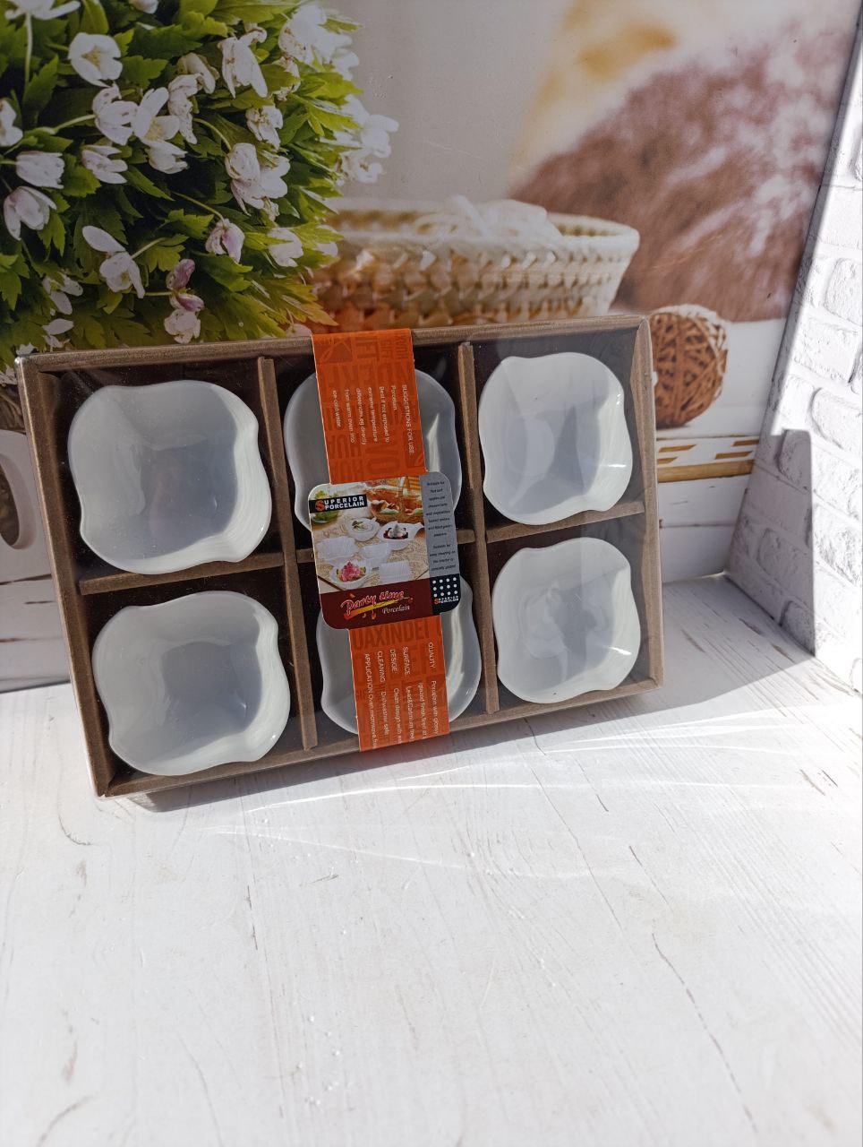 Набір соусниць Stenson порцеляна 6 шт. Білий (R90525) - фото 2 Набір соусниць Stenson порцеляна 6 шт. Білий (R90525) - фото 2