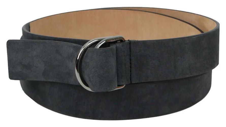 Ремень женский из нубука Tod's 3,5 см Темно-серый (super742_S31C41)