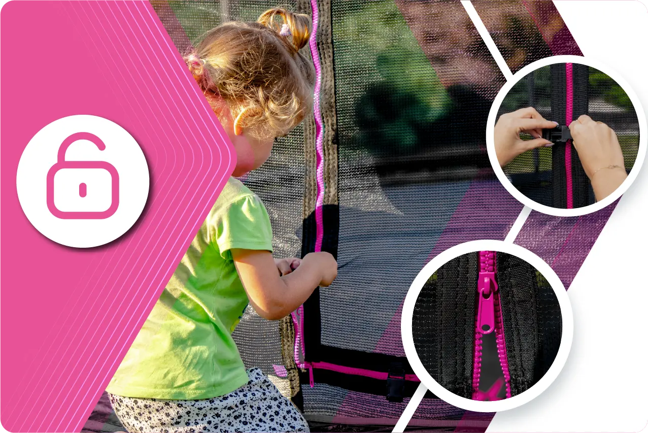 Батут Thunder INSIDE ULTRA с внутренней сеткой 8 футов 244 см Черно-розовый (419911) - фото 9