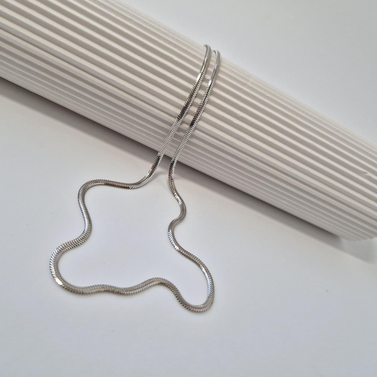 Ланцюжок плоский снейк срібло 925 проби родоване 3,90 г 40 см (222р1/40) - фото 3 Ланцюжок плоский снейк срібло 925 проби родоване 3,90 г 40 см (222р1/40) - фото 3