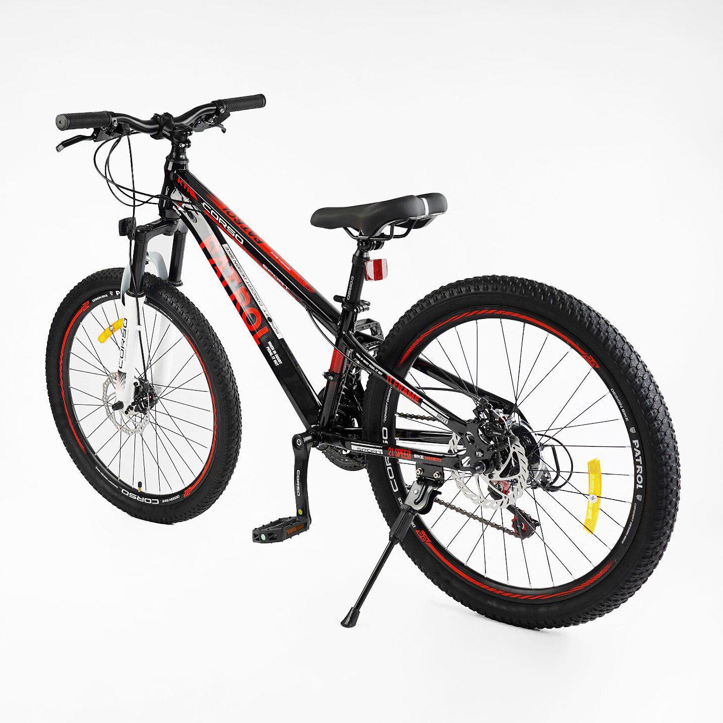 Велосипед горный подростковый Corso Patrol 24" Черный с красным - фото 3 Велосипед горный подростковый Corso Patrol 24" Черный с красным - фото 3