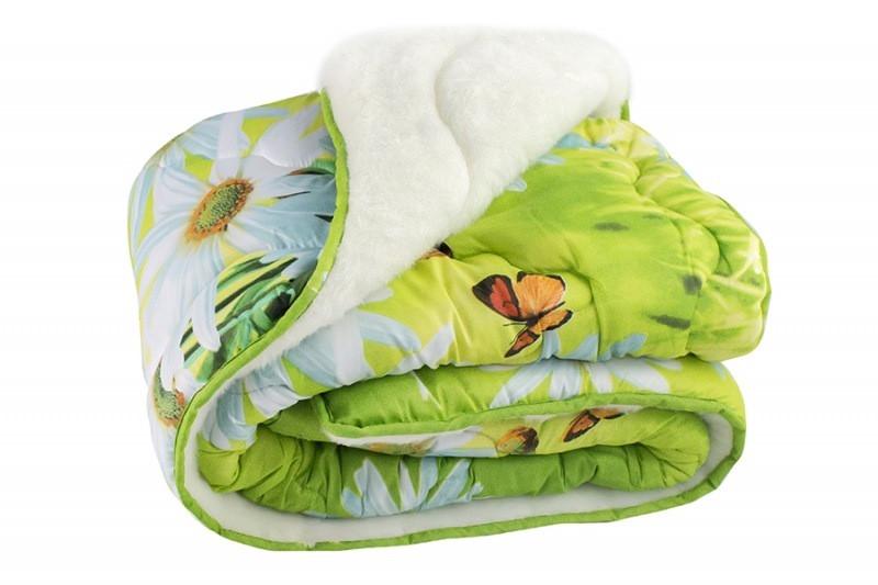 Одеяло двуспальное из овечьей шерсти Лери Макс Салатовый