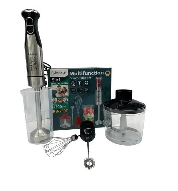 Блендер 5в1 Rainberg RB-2307 многофункциональный погружной и стационарный Black