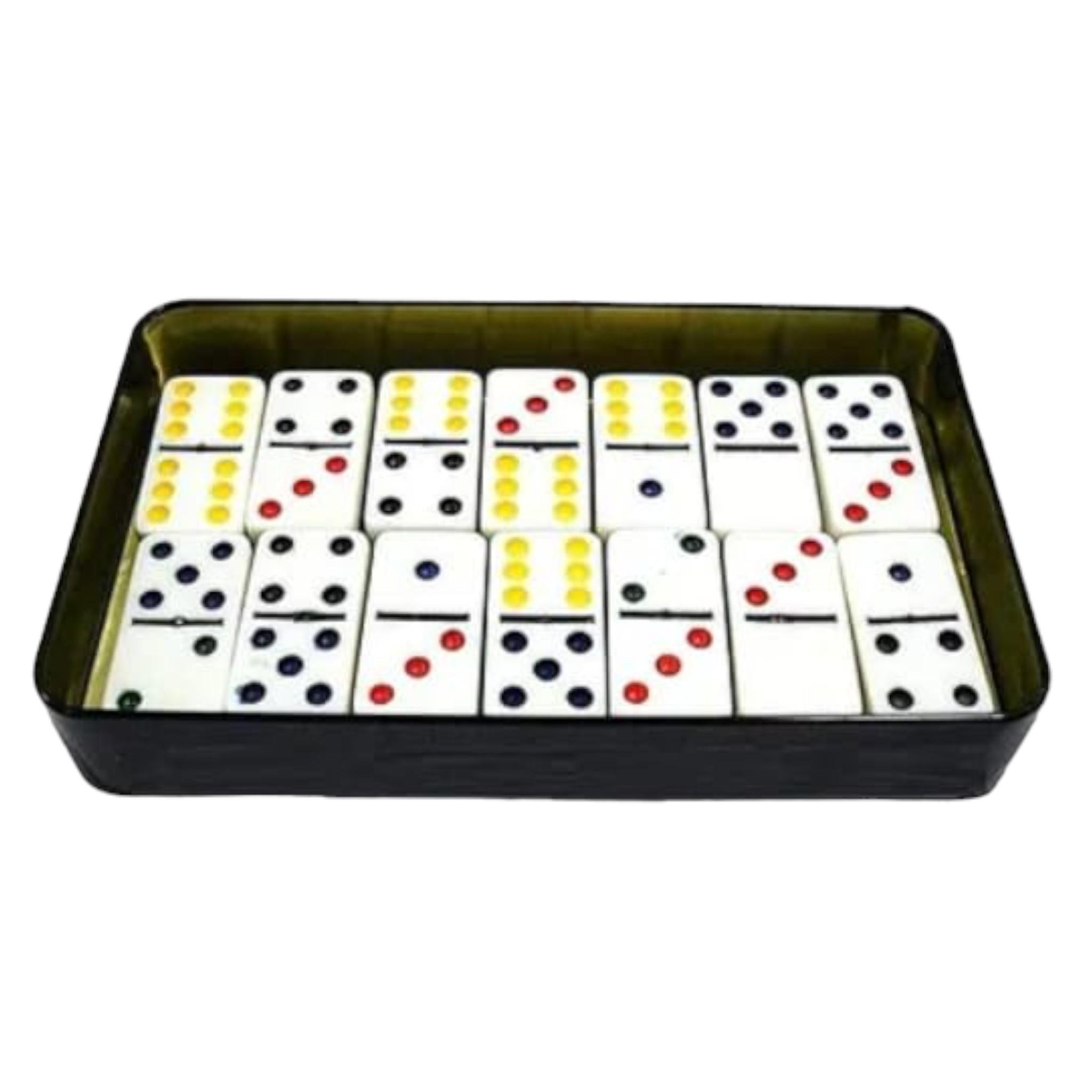 Настольная игра Double Six Dot Dominoes Set в жестяном боксе