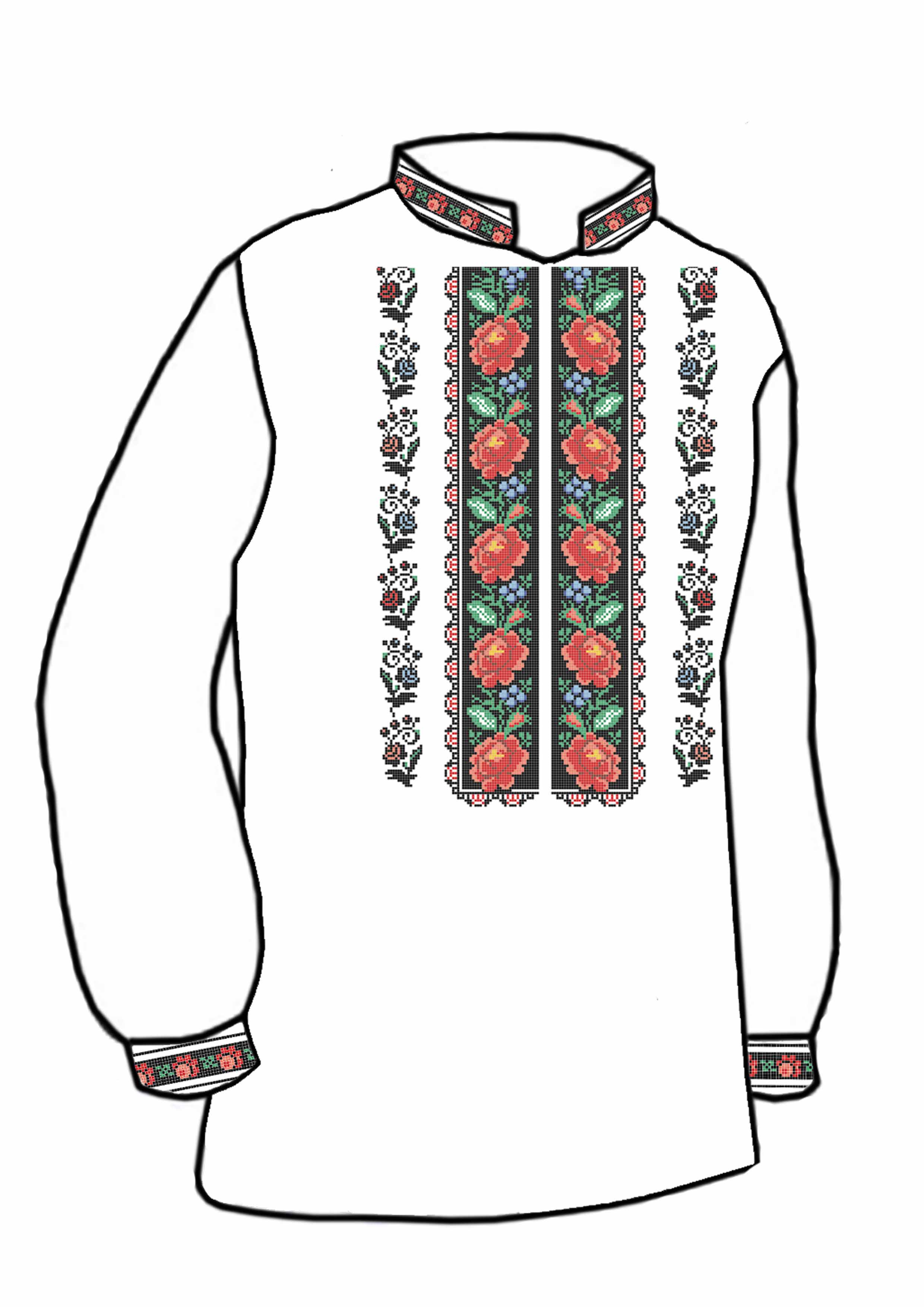 Заготовка для вишивки нитками або бісером сорочка СЧ-92 домоткане полотно Заготовка для вишивки нитками або бісером сорочка СЧ-92 домоткане полотно