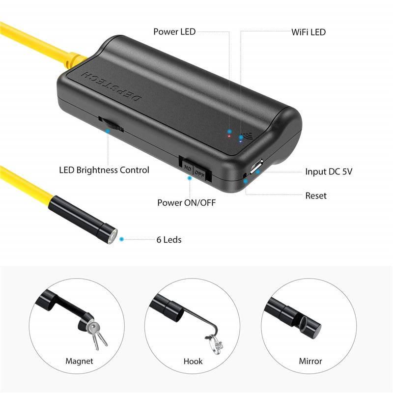 Эндоскоп WiFi Depstech WF028DL 2 камеры 8 мм 5 м (1145) - фото 2 Эндоскоп WiFi Depstech WF028DL 2 камеры 8 мм 5 м (1145) - фото 2