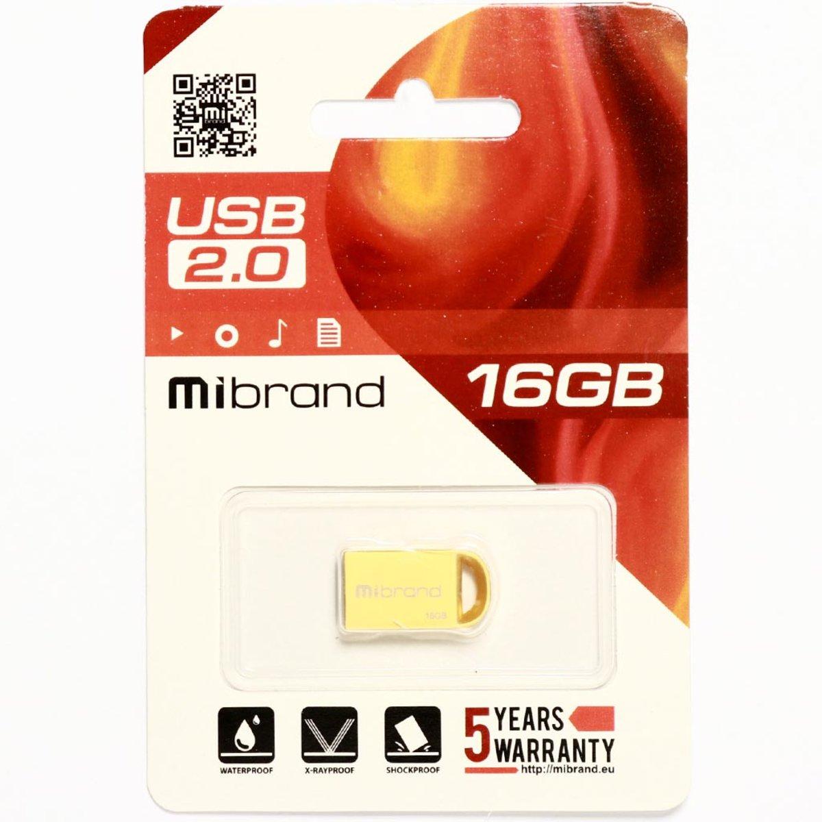 Флешка для ноутбука Flash Mibrand USB 2.0 Lynx 16Gb Gold (MI2.0/LY16M2G) - фото 2