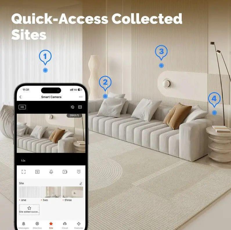 Камера Wi-Fi IP Moes TUYA с ночным видением 4MP 360° (2332367322) - фото 7 Камера Wi-Fi IP Moes TUYA с ночным видением 4MP 360° (2332367322) - фото 7