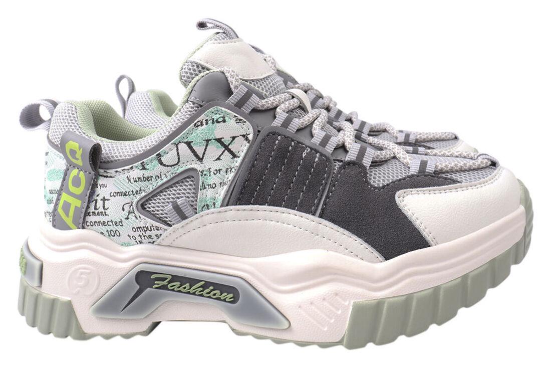 Кроссовки женские Li Fexpert из кожи на платформе на шнуровке р. 36 Белый (615-21DK)