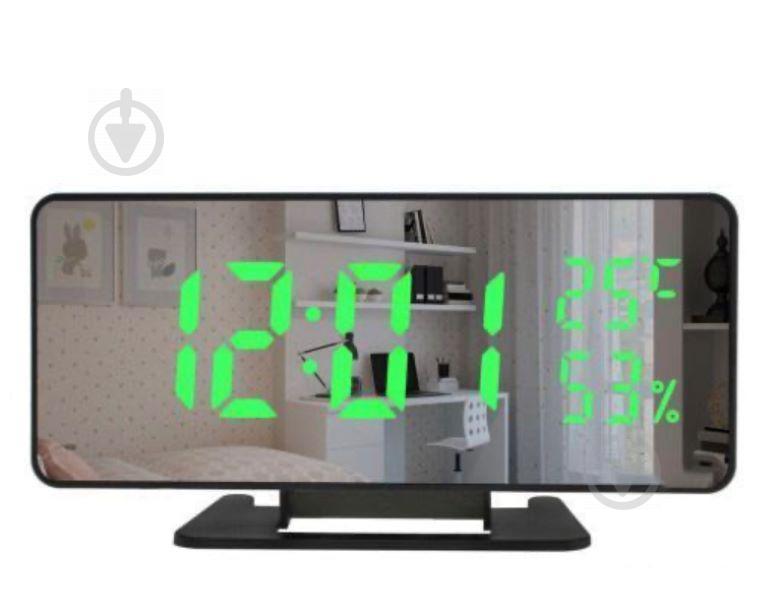 Настольные часы зеркальные VST от USB 888 Черный