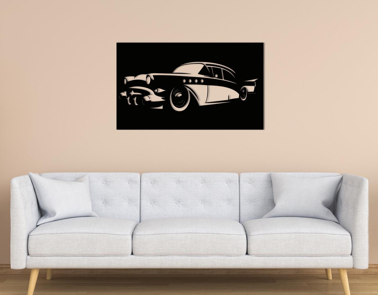 Панно на стену из дерева декоративное Upwood Decor Car 3 80x135,2 см Black (1578269031)