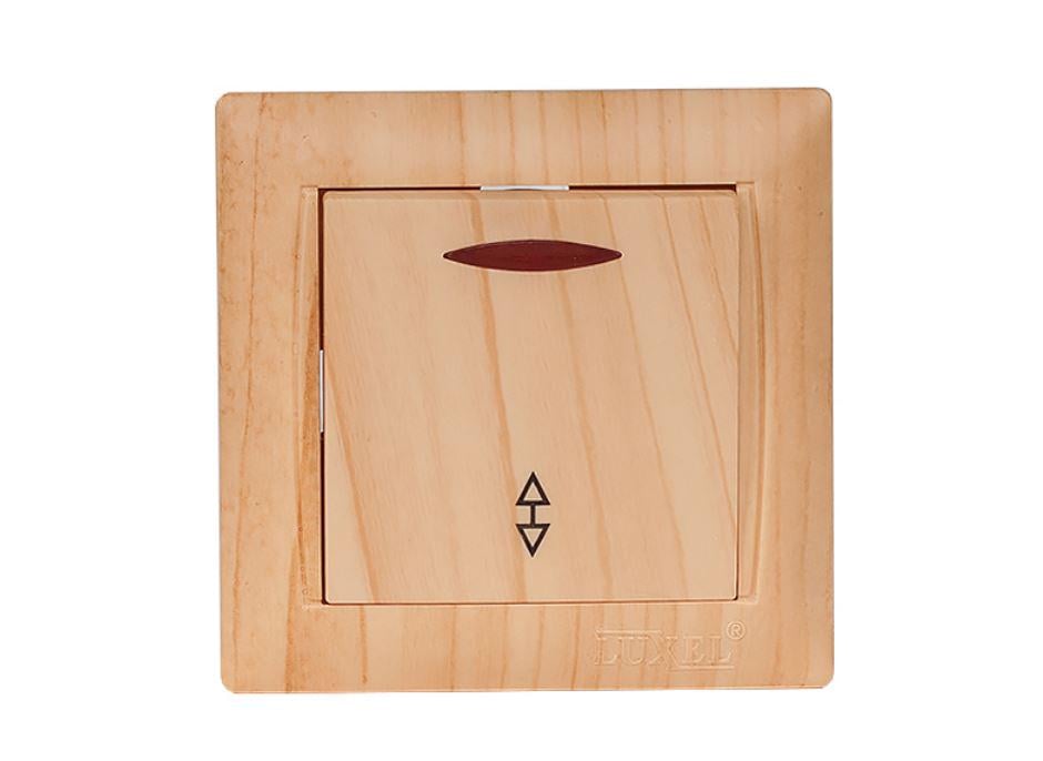 Выключатель проходной Luxel Primera с подсветкой Сосна (3816)