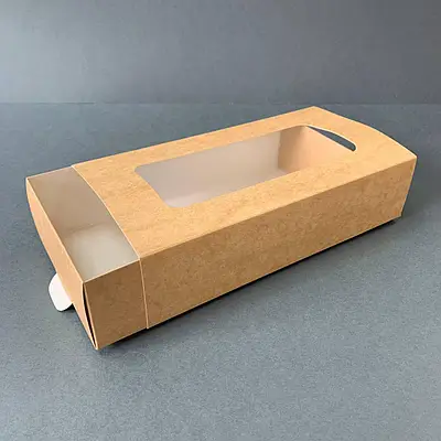 Коробка прямоугольная с окошком 210х108х50 мм (1471)