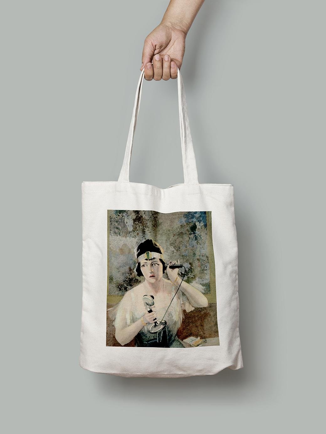 Эко-сумка Девушка с телефоном шопер (FA08055_Bag)