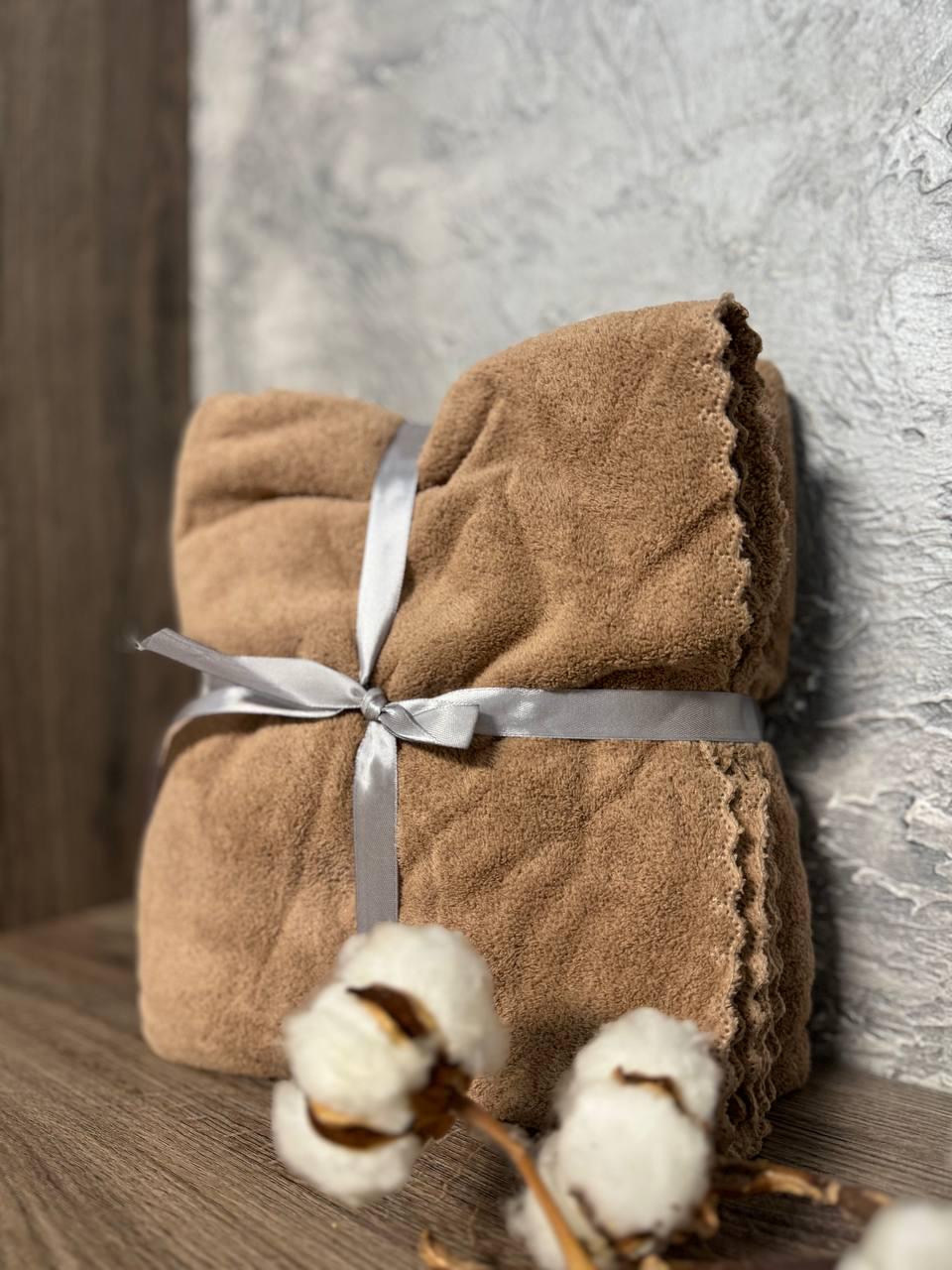 Рушники Лазня та обличчя мікрофібра 140х70/90х40 см 2 шт. Світло-коричневий (15348738)