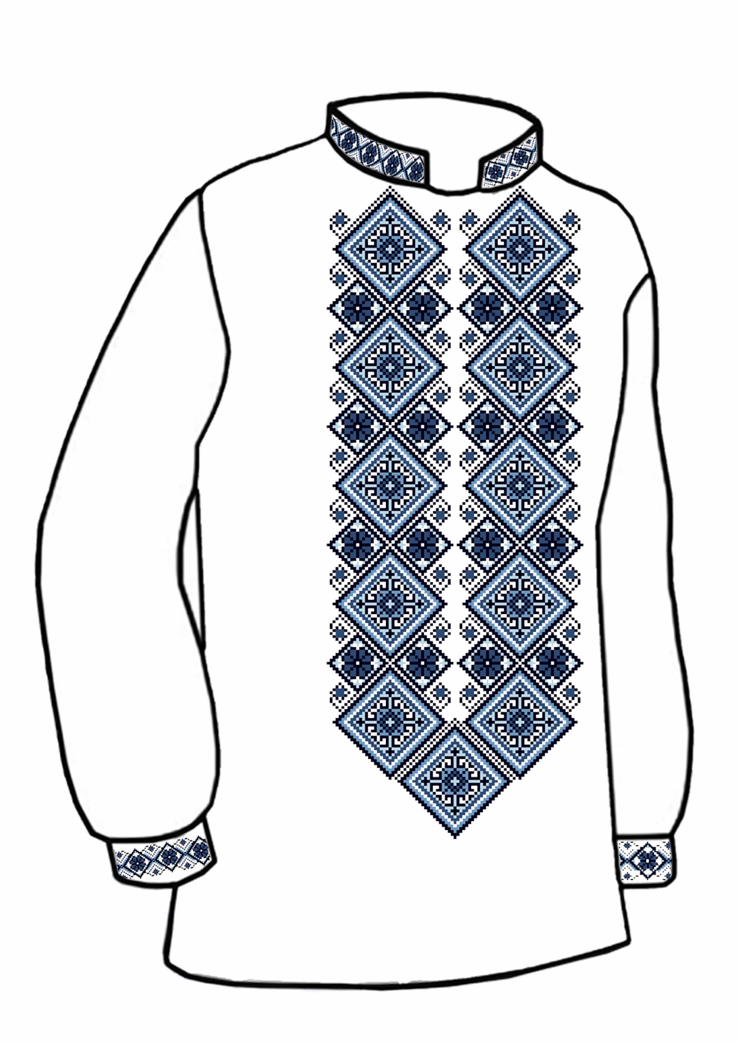 Заготовка для вишивки нитками або бісером сорочка СЧ-58 домоткане полотно