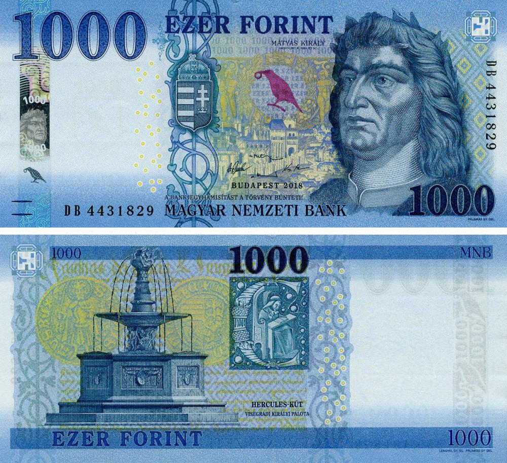 Колекційна банкнота Угорщина 1000 форинтів 2018 UNC (P203b)