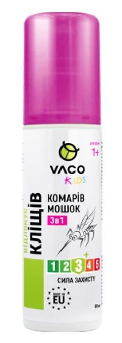 Спрей від комарів/кліщів і мошок для дітей VACO KIDS 3в1 від 1 року 80 мл (2654508664)