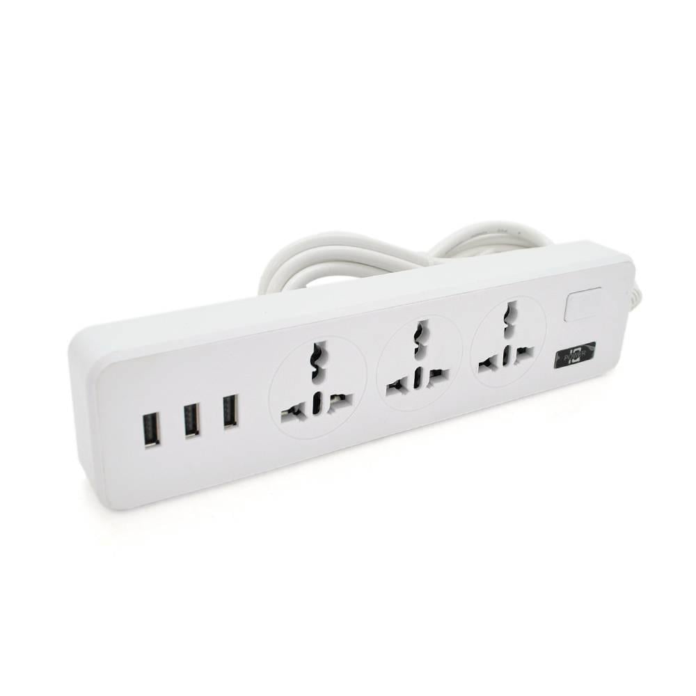 Фільтр мережевий ТВ-Т13 3 розетки/3 USB 2500W перетин 3х0,75 мм 2 м Box White (35108) Фільтр мережевий ТВ-Т13 3 розетки/3 USB 2500W перетин 3х0,75 мм 2 м Box White (35108)
