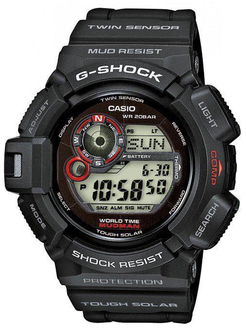 Наручные часы мужские Casio G-9300-1 Черный/Красными элементами (14448889)