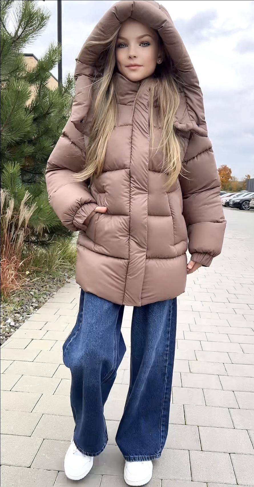 Куртка для дівчинки підліткова зимова 158 см Бежевий 127261 (6245bb82) - фото 2 Куртка для дівчинки підліткова зимова 158 см Бежевий 127261 (6245bb82) - фото 2