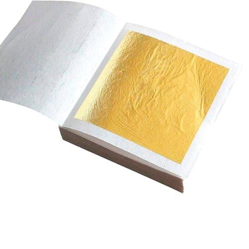 Лист пищевое сусальное золото поталь для декора 8х8 см 100 шт. (4250-9815b)