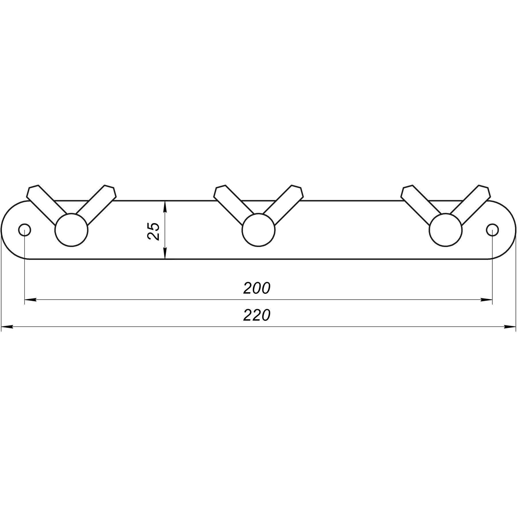 Планка с крючками Globus Lux BS8435-3 SUS304 Черный матовый (000021197) - фото 2