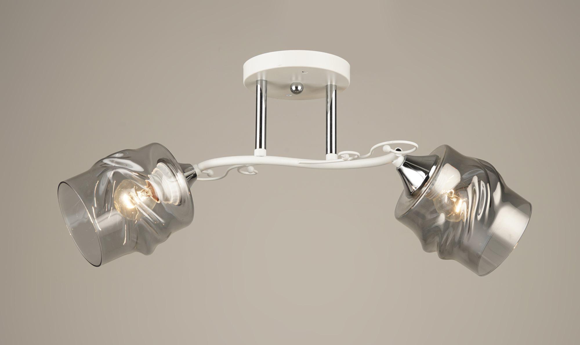 Люстра потолочная Sirius B N4521/2 WT+CH на 2 плафона