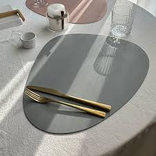 Коврик для сервировки из экокожи капля Серо-голубой (BP74) - фото 1