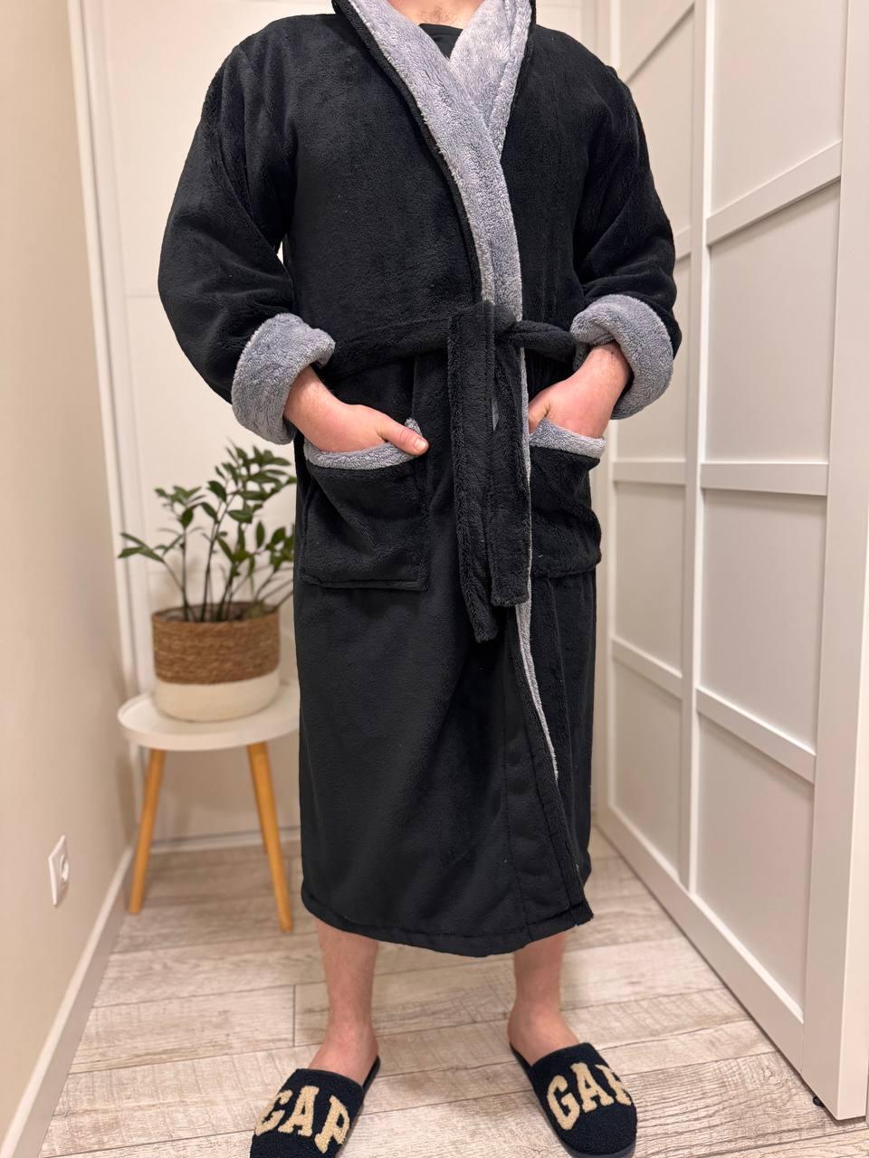 Халат домашній XXL Чорний (П4К-Al-male-halat-011-03)