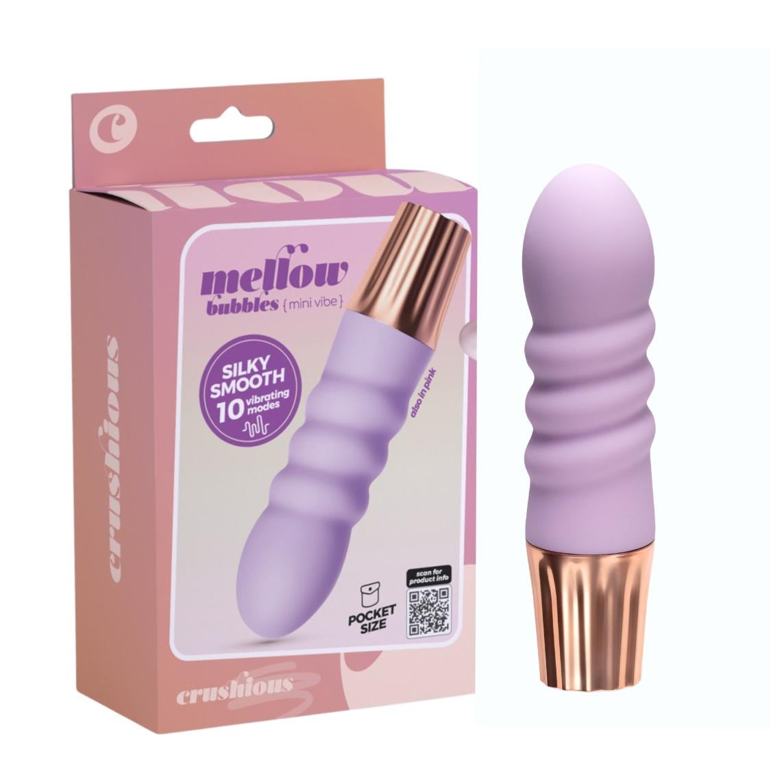 Мини-вибратор CRUSHIOUS Mellow Bubbles 11х2,8 см Лавандовый (EX50883)